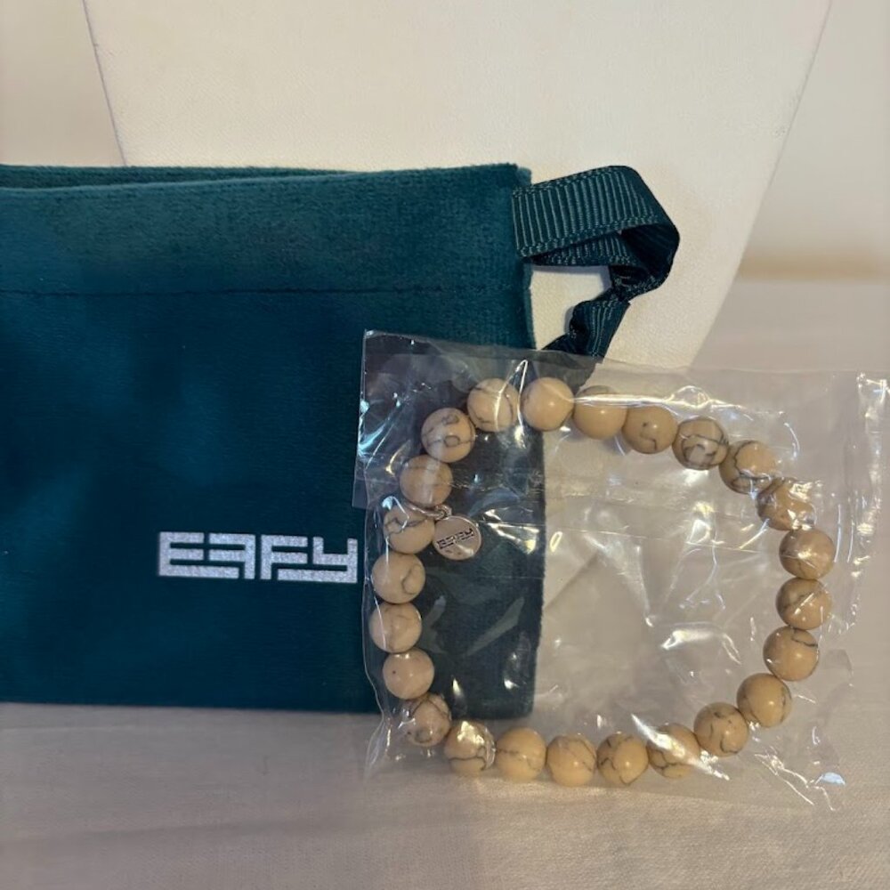 Effy Beige Color Stretch Bracelet and Blue Color Necklace on Silver Chain (18") - Picture 2 of 11